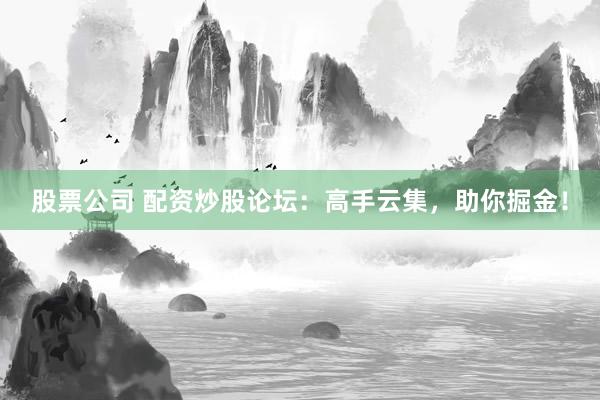 股票公司 配资炒股论坛：高手云集，助你掘金！