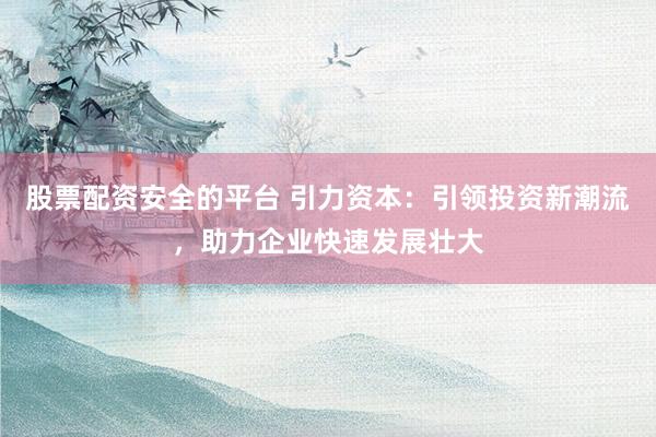股票配资安全的平台 引力资本：引领投资新潮流，助力企业快速发展壮大