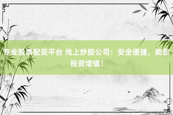 专业股票配资平台 线上炒股公司：安全便捷，助您投资增值！