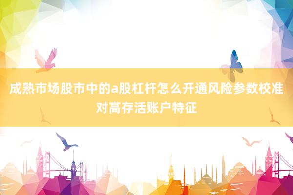 成熟市场股市中的a股杠杆怎么开通风险参数校准对高存活账户特征