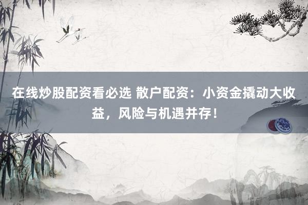 在线炒股配资看必选 散户配资：小资金撬动大收益，风险与机遇并存！
