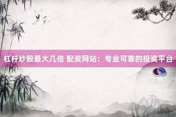 杠杆炒股最大几倍 配资网站：专业可靠的投资平台